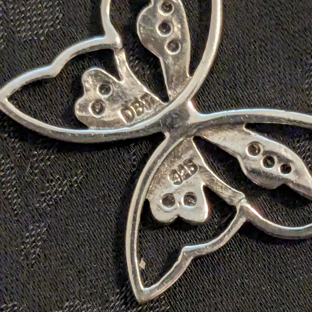 Delicate 925 Solid Sterling Silver And Topaz Butt… - image 3